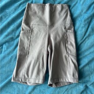 90 Degree By Reflex High-Waist Bike Shorts in Taupe